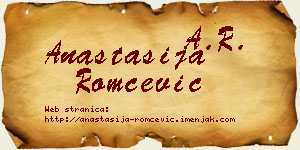 Anastasija Romčević vizit kartica